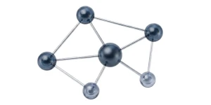 Nodos de red conectados representando conectividad flexible